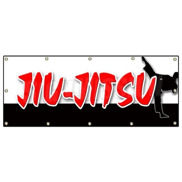 Signmission JIU-JITSU BANNER SIGN martial art karate self defense school brazilian B-120 Jiu-Jitsu - main